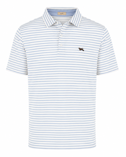 Quail Performance Polo - White, Vista Blue & Mint