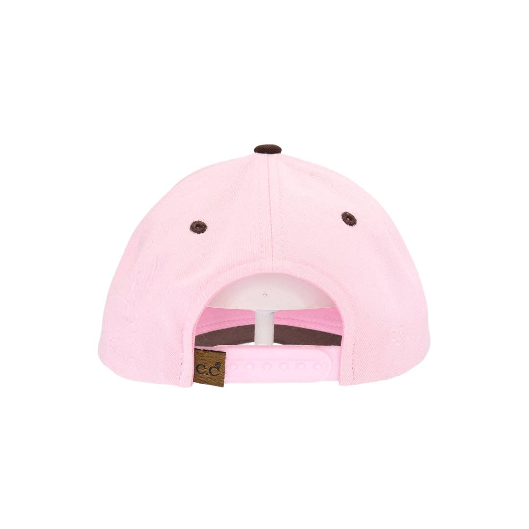 Dog Mom Puff Embroidered Trucker Hat - Pink & Brown