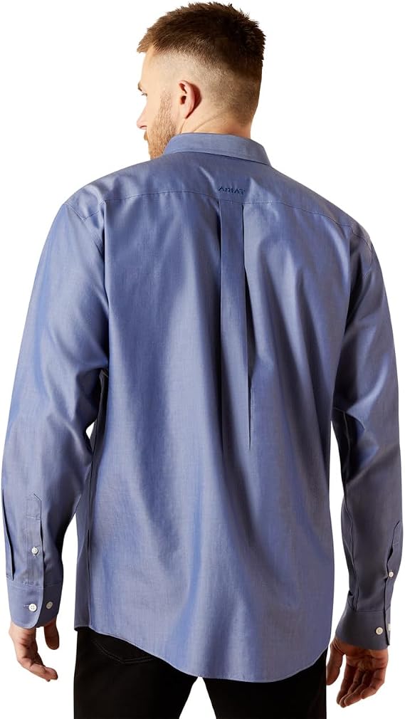 Wrinkle Free Solid Pinpoint Oxford LS Shirt - Oxford blue