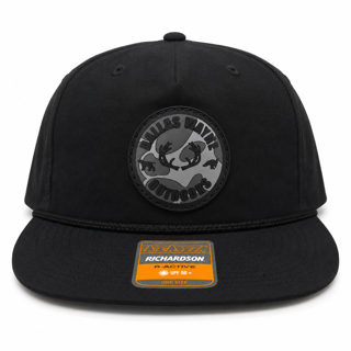 Outdoors PVC Circle Patch Hat - Gray Camo- Black & Black