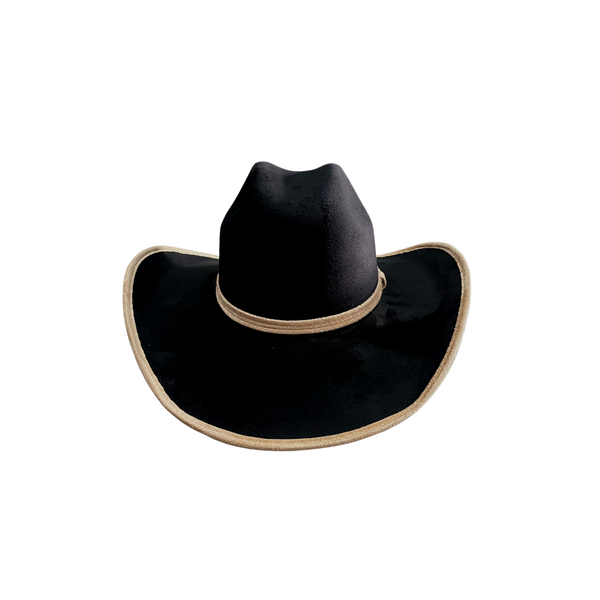 Unisex Vegan Suede Western Cowboy Hat: Dark Taupe / Medium (56-58cm)