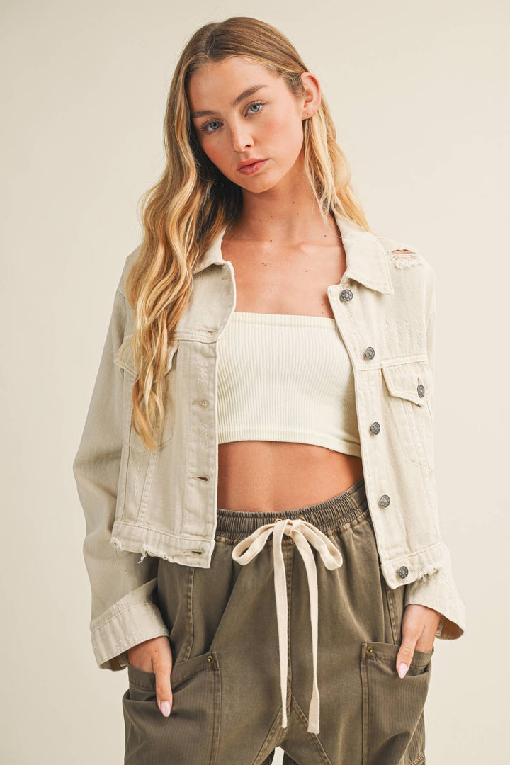 Denim Jacket - Bone