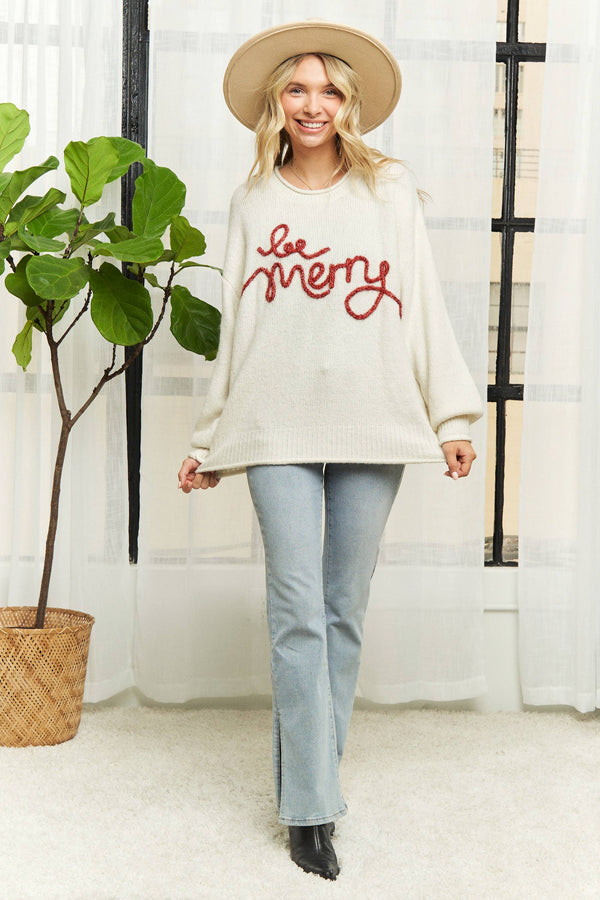 Be Merry Sweater - Off White