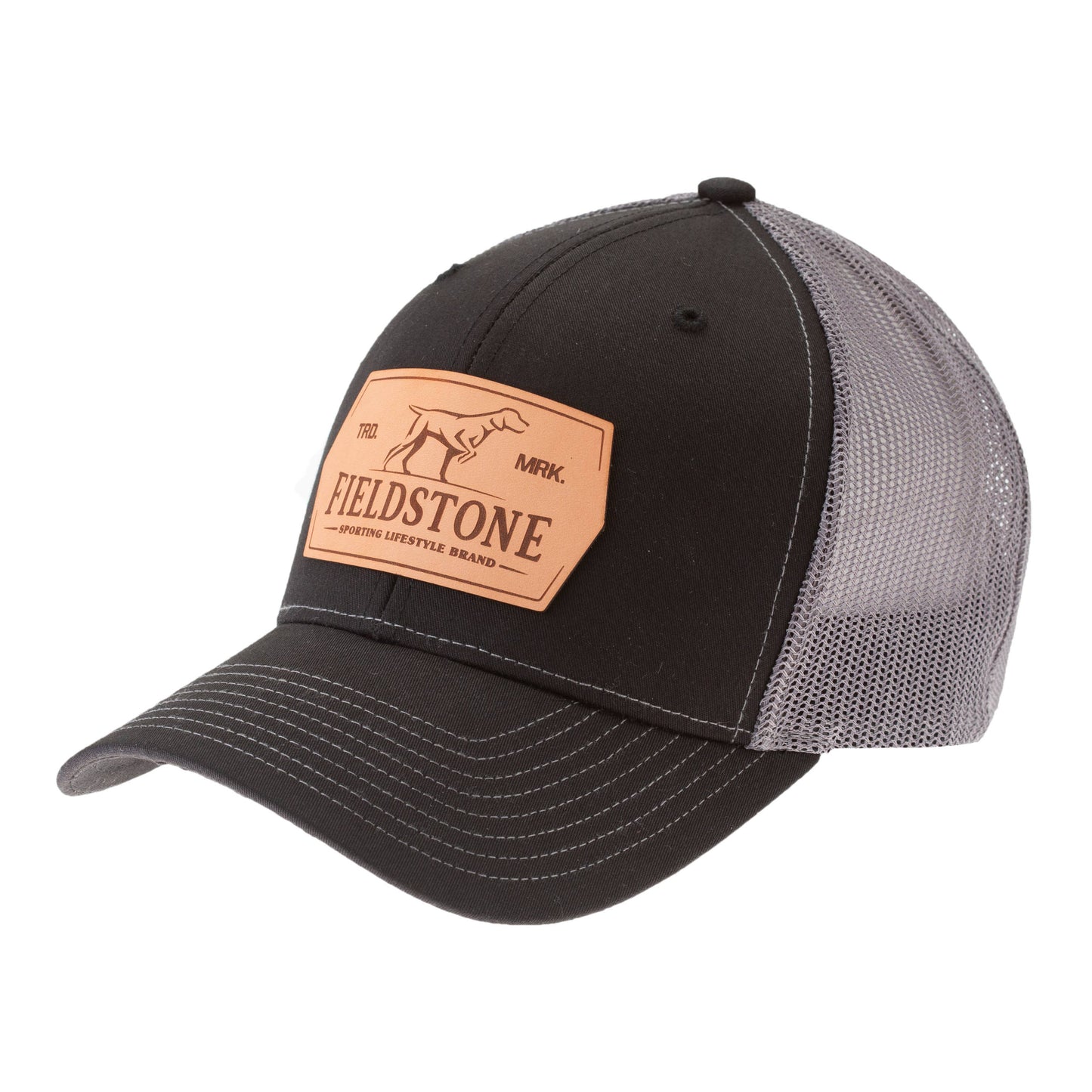 Leather Dog Patch Hat (093): Cardinal/White