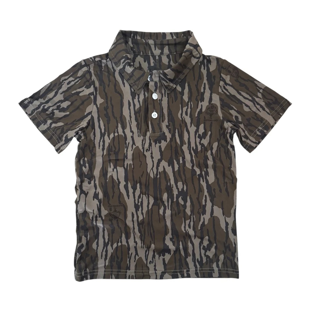 Youth CoolShade™ Scottie Polo UPF 50+ - Mossy Oak® Original Bottomland