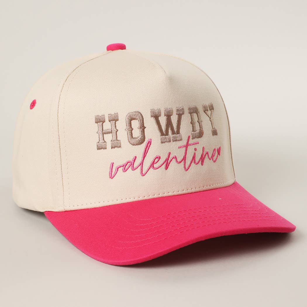 Howdy Valentine Trucker Hat - Pink & Cream