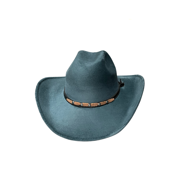 Unisex Vegan Suede Western Cowboy Hat: Tobacco / Medium (56-58cm)
