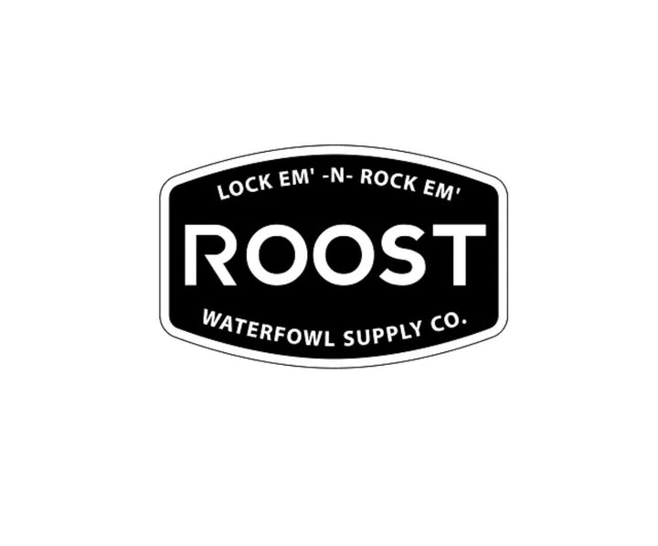 Roost Black Lock Em' Rock Em' Sticker