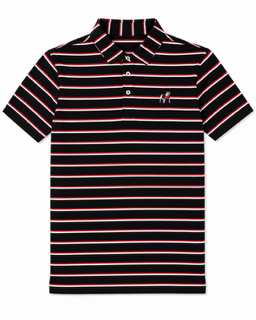 Standing Dawg - Black/White/Red Poplar Performance Polo