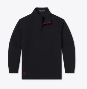 Youth Canton Performance Quarterzip - Black With Red