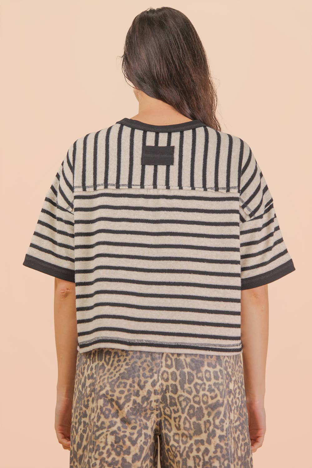 Oversized Stripe Top - Black