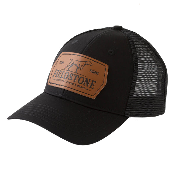 Leather Dog Patch Hat (093): Cardinal/White
