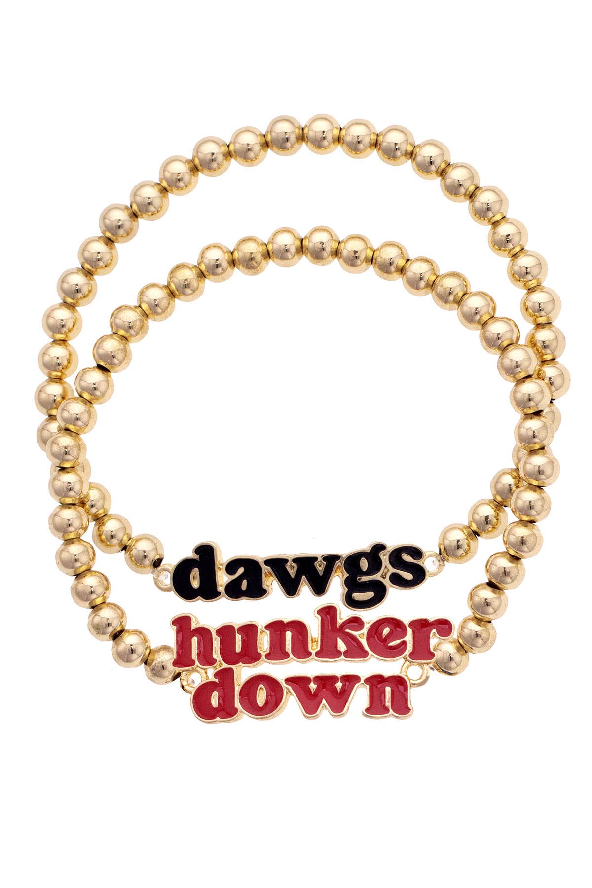 Georgia Bulldogs Slogan Ball Bead Bracelet Set of 2