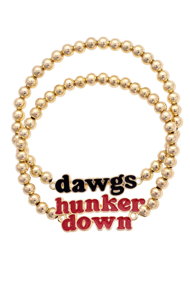 Georgia Bulldogs Slogan Ball Bead Bracelet Set of 2