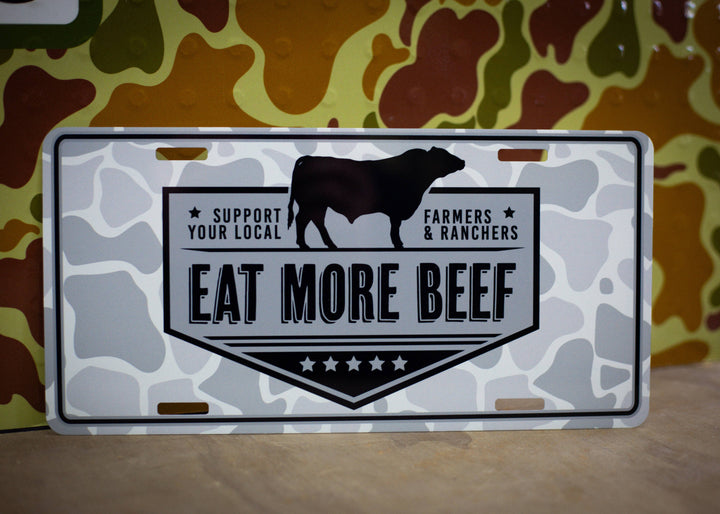 Eat beef - car tag