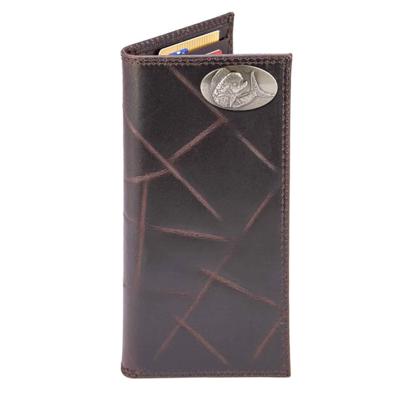 Wrinkle Leather Roper Wallet - Dolphin Concho