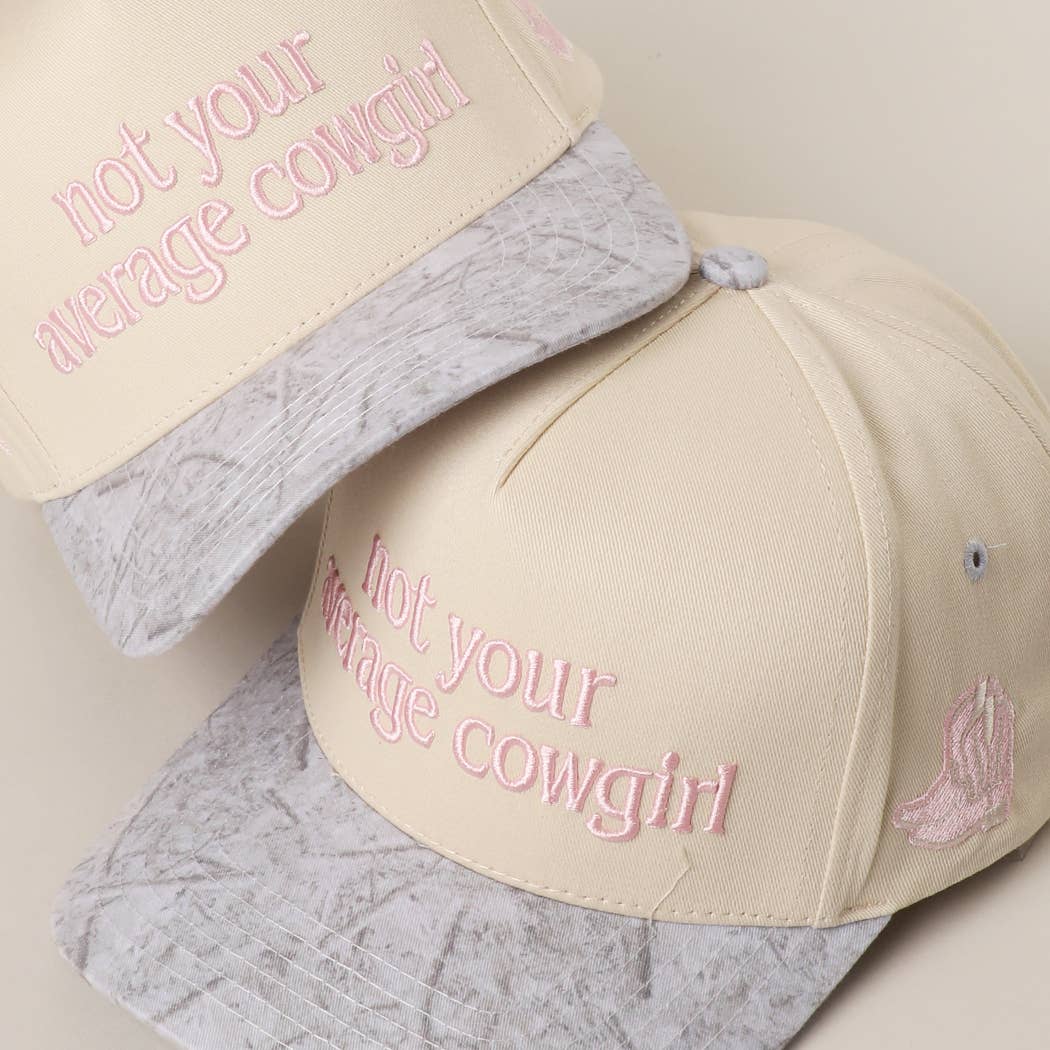 Not Your Average Cowgirl Trucker Hat - White & Camo
