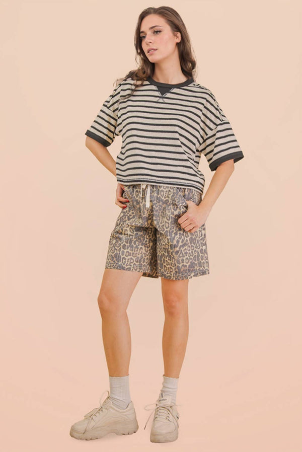 Oversized Stripe Top - Black