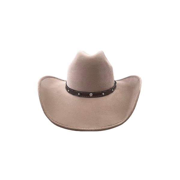 Unisex Vegan Suede Western Cowboy Hat: Ivory / Medium (56-58cm)