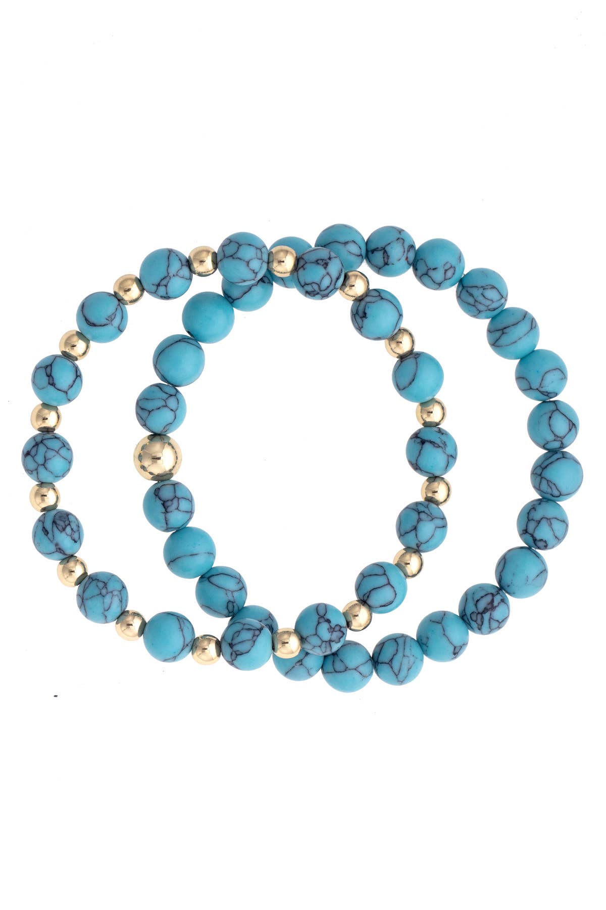 Rio Rancho Beaded Stretch Bracelet Set of 2 in Turquoise