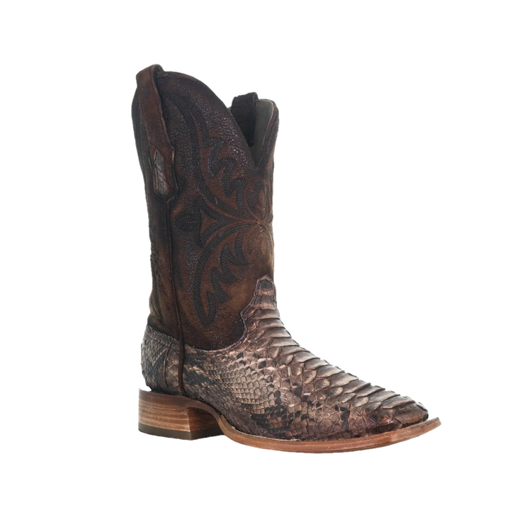 Corral Men's Python & Lamb Wide Square Toe Brown Boots