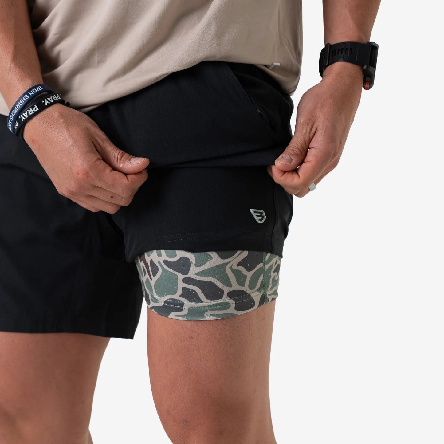5.5" Athletic Short - Heather Black - Retro Duck Camo