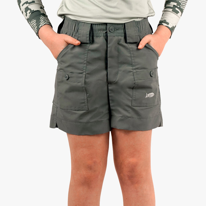 Youth Original Stretch Fishing Short - Charcoal