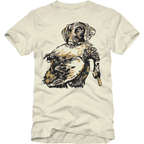 Banded Duck Dog Sketch Graphic Hunting T-Shirt - Ivory