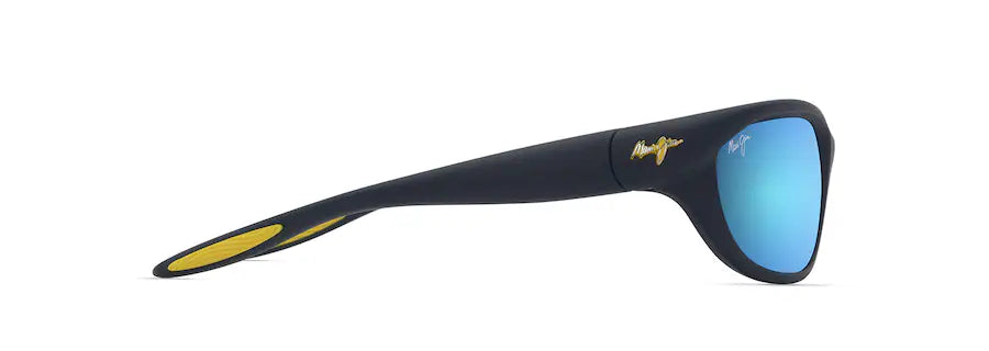 Haulani Matte Solid Dark Blue with Yellow w/ Blue Hawaii Lenses