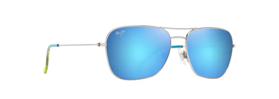 Na'auao Shiny Silver with Blue & Green w/. Blue Hawaii Lenses