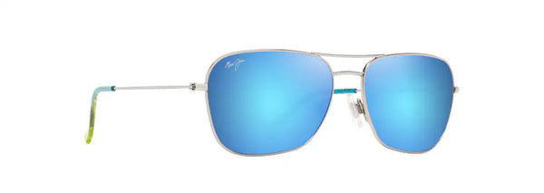 Na'auao Shiny Silver with Blue & Green w/. Blue Hawaii Lenses