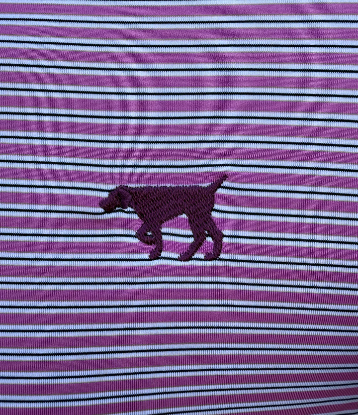 Tonal Pointer Performance Polo - Plum Stripe