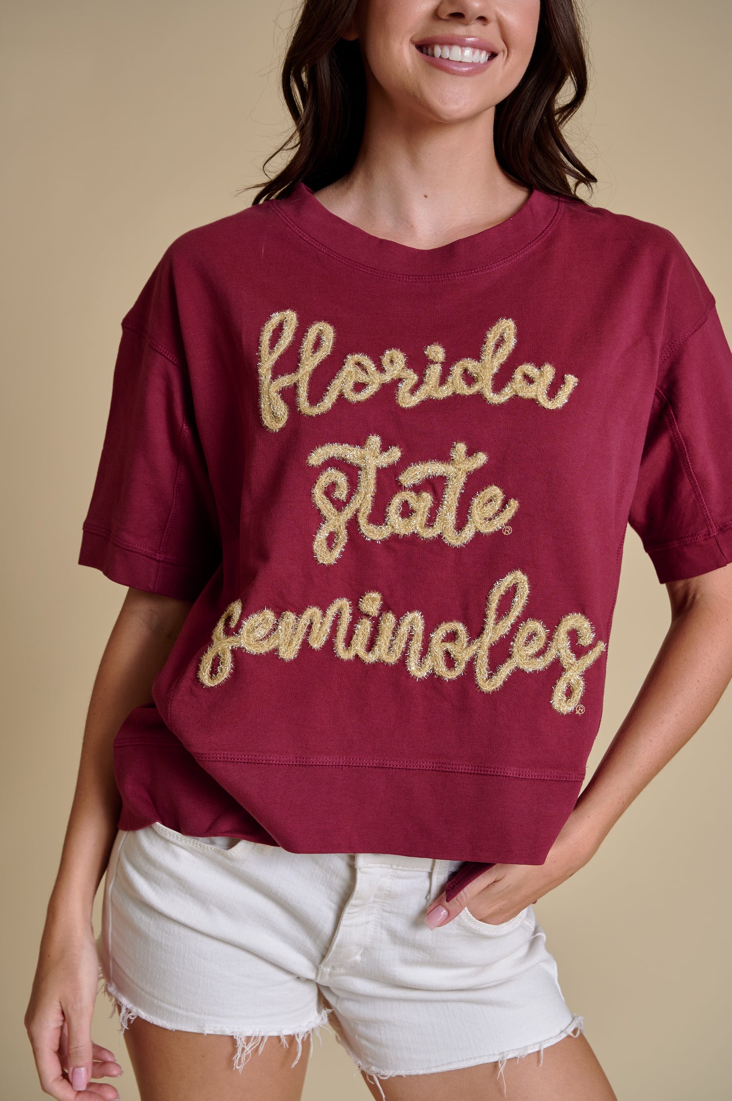 The Glitter Script Boxy Top - Florida State