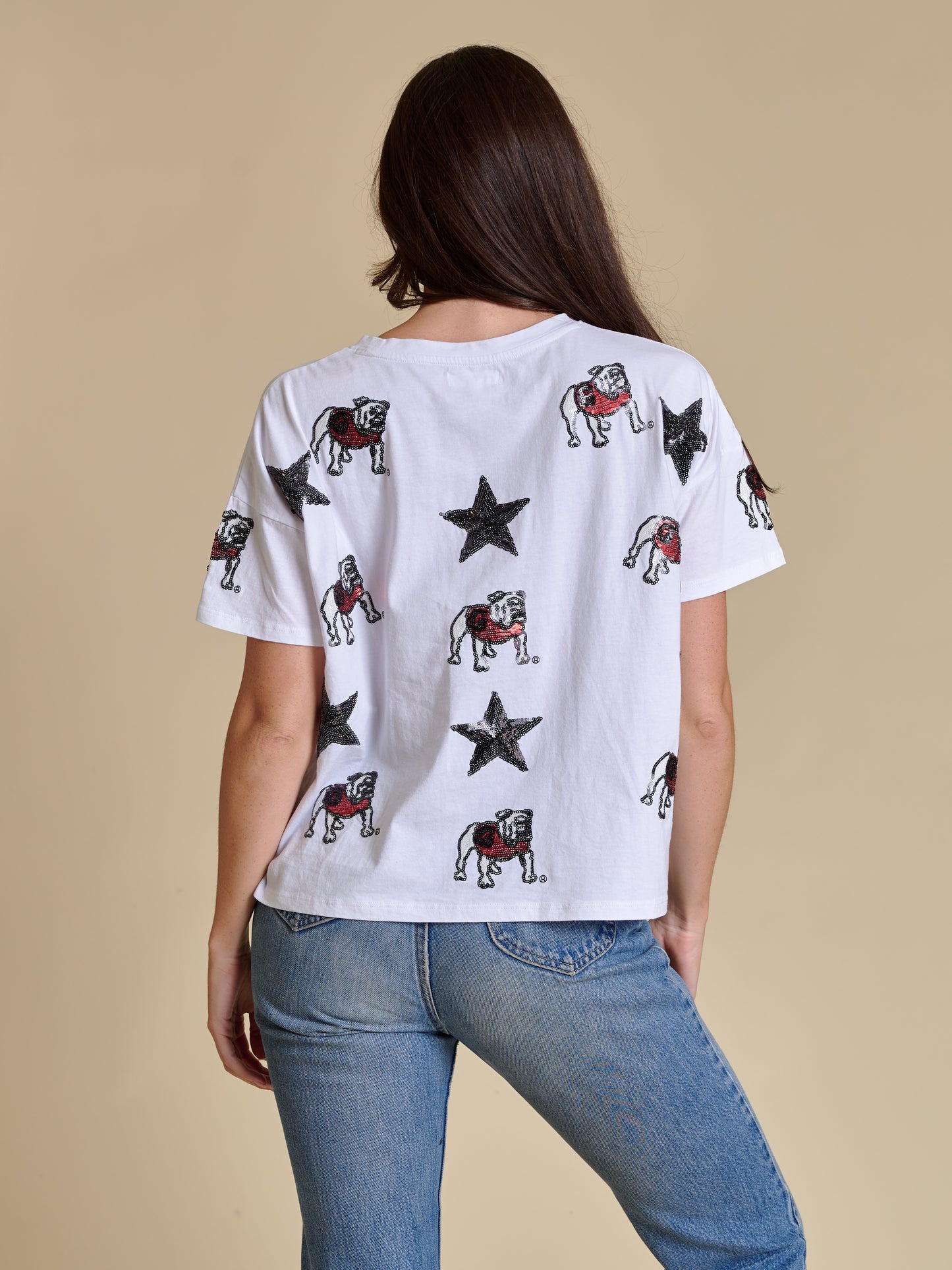 The All Over Sequin Boxy Tee - Georgia