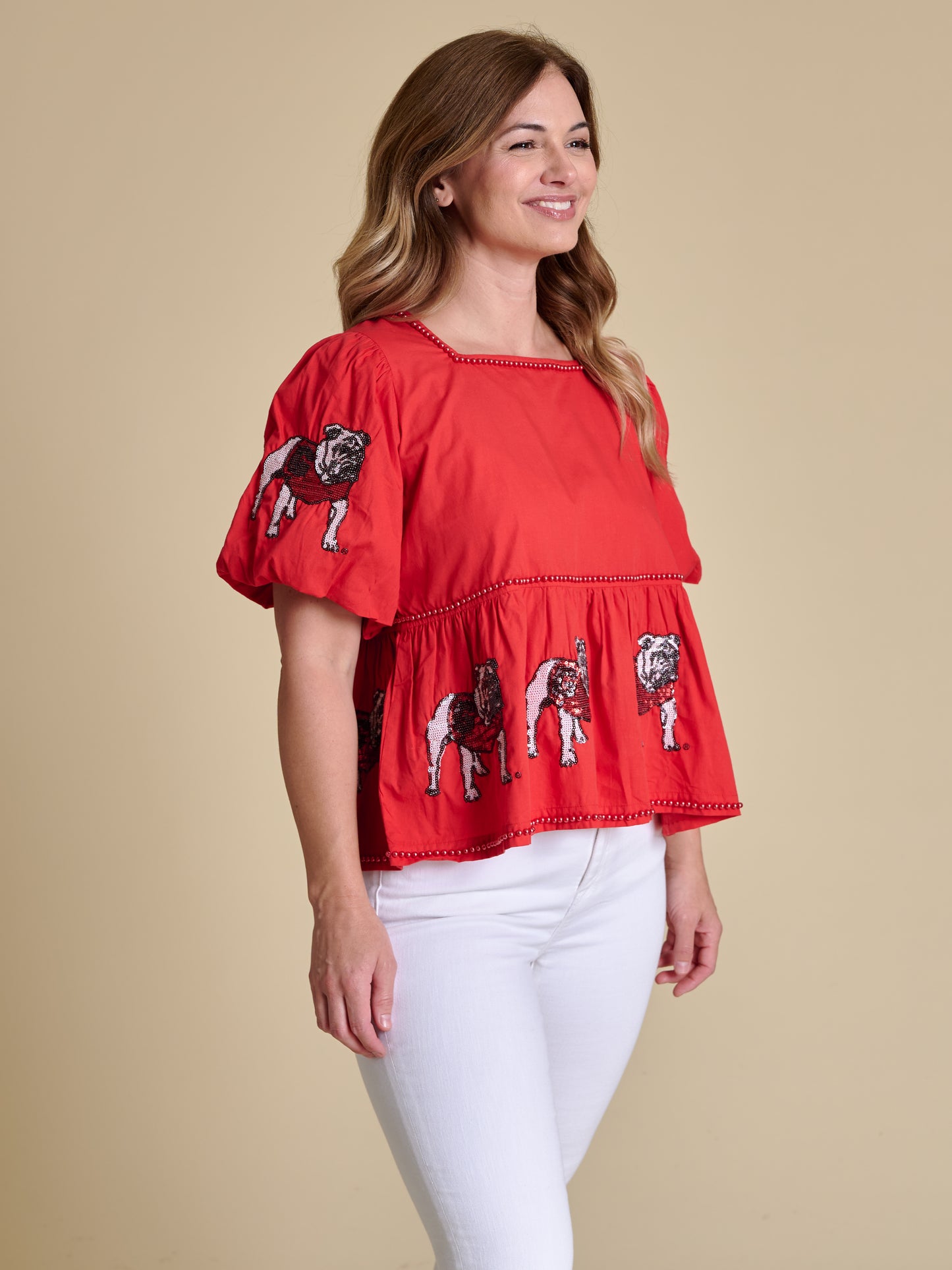 The Puff Sleeve Peplum Top - Georgia