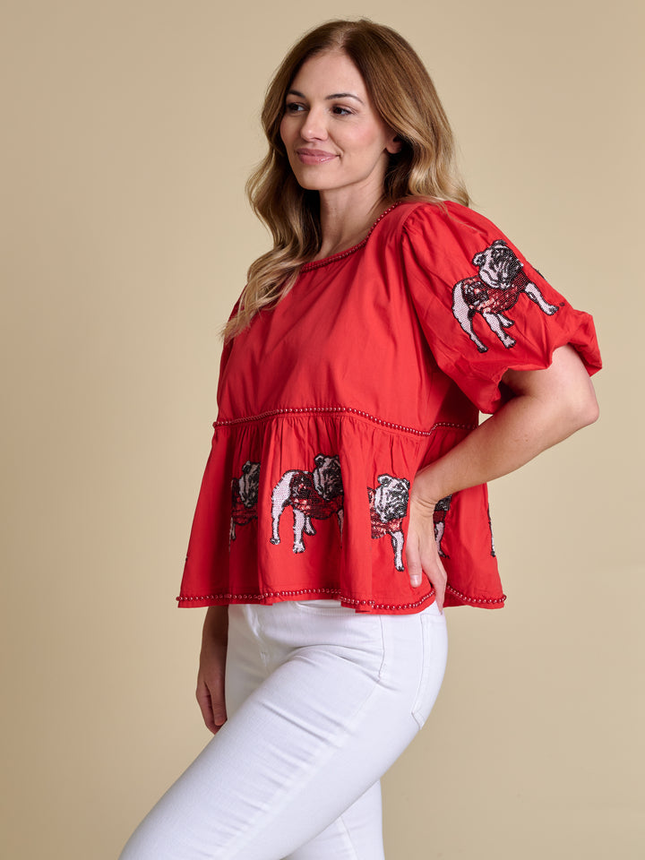 The Puff Sleeve Peplum Top - Georgia