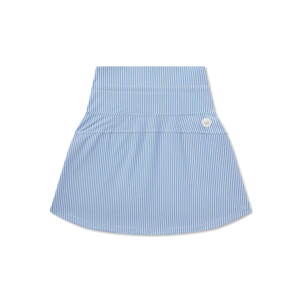 Marie Seersucker Active Skirt - French Blue & White