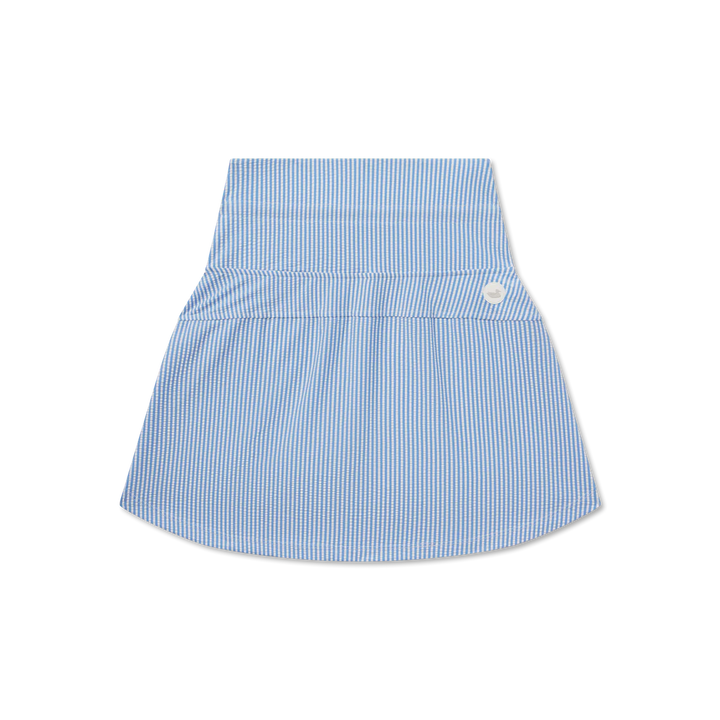Marie Seersucker Active Skirt - French Blue & White