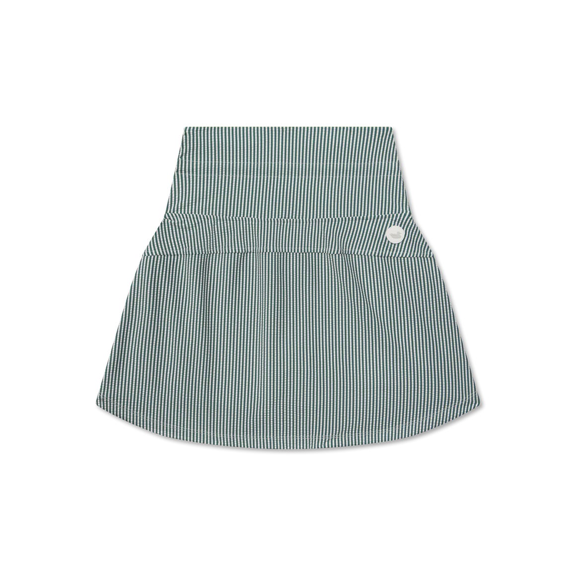 Marie Seersucker Active Skirt - Hunter Green & White