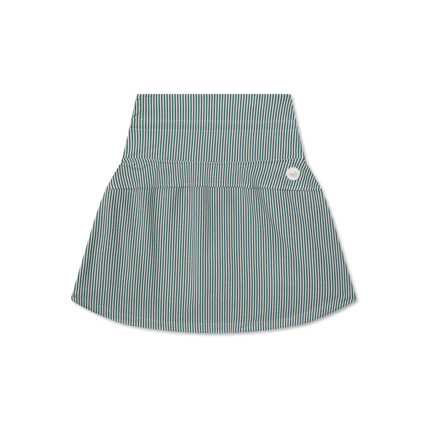 Marie Seersucker Active Skirt - Hunter Green & White