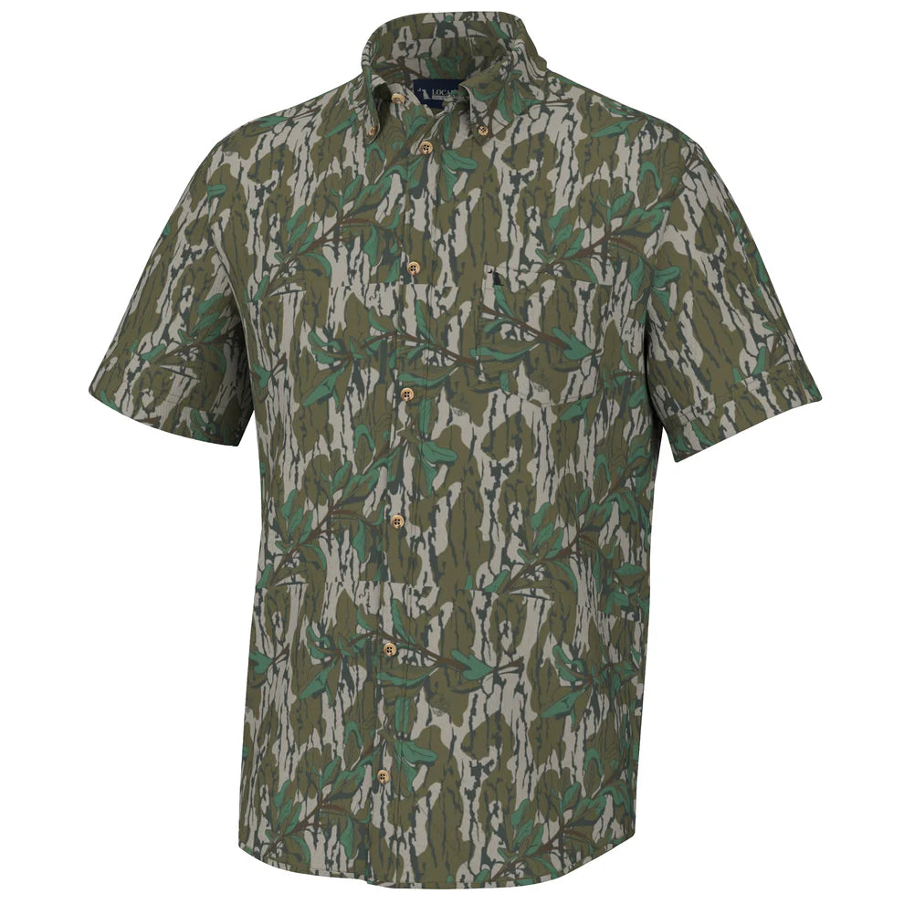 Low Country Button Down - Green Leaf Camo
