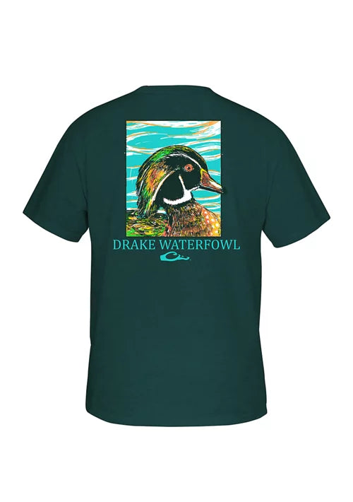 Pop Art Woodduck T-Shirt - Blue Slate