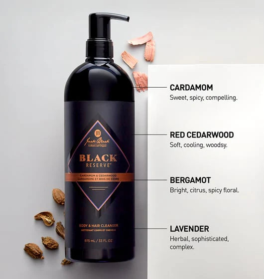 Black Reserve™ Body & Hair Cleanser - Cardamom & Cedarwood 33 oz