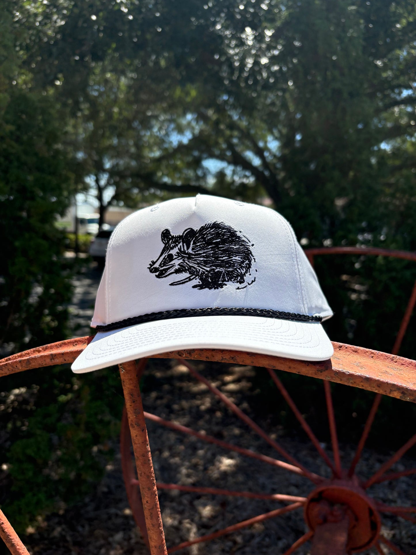 Opossum Hat - White & Black