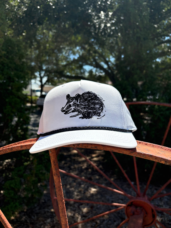 Opossum Hat - White & Black