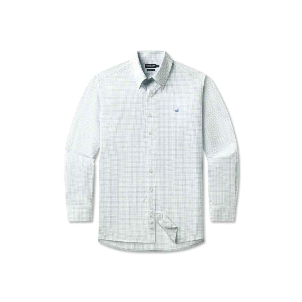 Dyer Performance Gingham Dress Shirt - Light Blue/Mint
