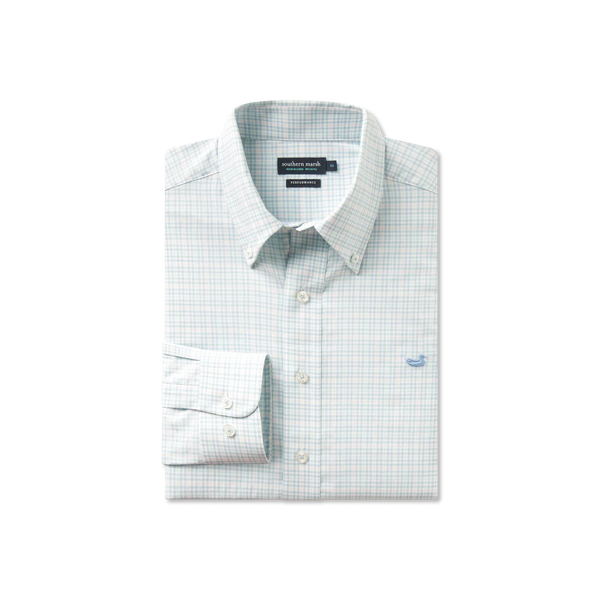 Dyer Performance Gingham Dress Shirt - Light Blue/Mint
