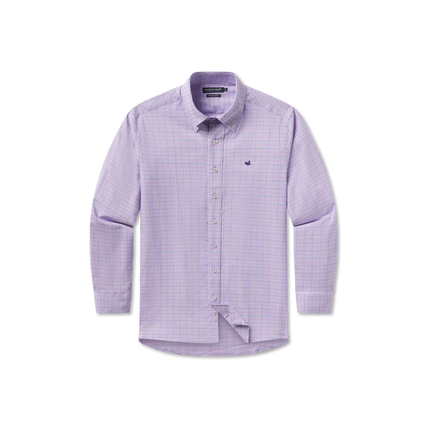 Dyer Performance Plaid Dress Shirt - Purple & Wine