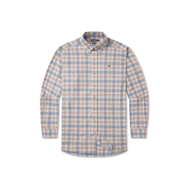 Highlands Lattice Performance Dress Shirt - Slate & Burnt Taupe