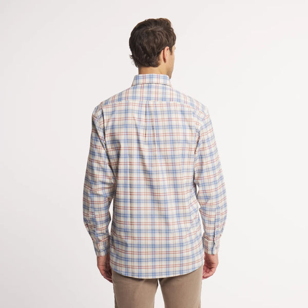 Highlands Lattice Performance Dress Shirt - Slate & Burnt Taupe